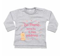 Felpa neonata personalizzata con nome sarai tu il mio padrino