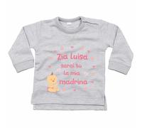 Felpa neonata personalizzata con nome sarai tu la mia madrina