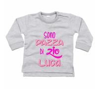 Felpa neonata personalizzata con nome sono pazza di zio
