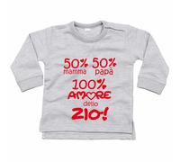 Felpa neonato 50% mamma 50% papà 100% amore di zio grafica neutra