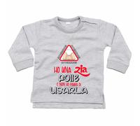 Felpa neonato attenzione ho una zia folle e non ho paura di usarla grafica ne...