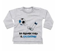 Felpa neonato da grande farò il calciatore nero azzurro