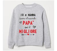 Felpa neonato felpata bambino bambina io e mamma siamo d'accordo Papà sei il mig
