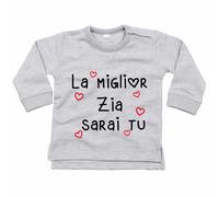 Felpa neonato la miglior zia sarai tu grafica neutra