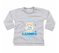Felpa neonato personalizzata con nome e orsetto sono l'amore di zio