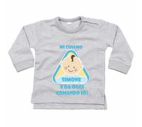 Felpa neonato personalizzata con nome eccomi e da oggi comando io