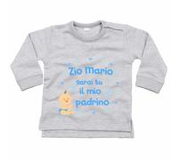 Felpa neonato personalizzata con nome sarai tu il mio padrino