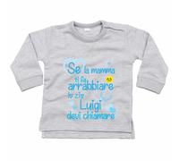 Felpa neonato personalizzata con nome se mamma ti fa arrabbiare lo zio devi c...