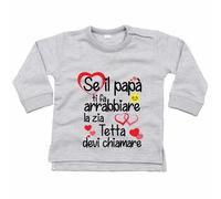 Felpa neonato personalizzata con nome se papà ti fa arrabbiare la zia devi ch...