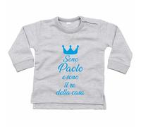 Felpa neonato personalizzata con nome sono il re della casa