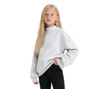 Felpa nera a maniche lunghe e collo alto con tasca - tinta unita - Felpa casual per la scuola - Maglietta basic a collo alto - Abbigliamento autunnale per adolescenti