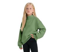 Felpa nera a maniche lunghe e collo alto con tasca - tinta unita - Felpa casual per la scuola - Maglietta basic a collo alto - Abbigliamento autunnale per adolescenti