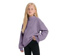 Felpa nera a maniche lunghe e collo alto con tasca - tinta unita - Felpa casual per la scuola - Maglietta basic a collo alto - Abbigliamento autunnale per adolescenti