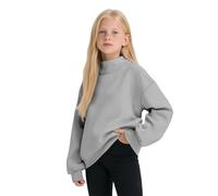 Felpa nera a maniche lunghe e collo alto con tasca - tinta unita - Felpa casual per la scuola - Maglietta basic a collo alto - Abbigliamento autunnale per adolescenti