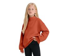 Felpa nera a maniche lunghe e collo alto con tasca - tinta unita - Felpa casual per la scuola - Maglietta basic a collo alto - Abbigliamento autunnale per adolescenti