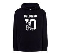 Felpa Nera Alex Del Piero numero 10 Linguaccia capitano cappuccio o girocollo