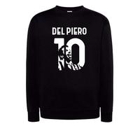 Felpa Nera Alex Del Piero numero 10 Linguaccia capitano cappuccio o girocollo
