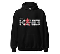 Felpa nera canguro con cappuccio design rock Elvis Presley