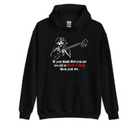 Felpa nera canguro con cappuccio design rock Motörhead Lemmy
