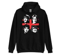 Felpa nera Canguro con cappuccio design rock The Beatles