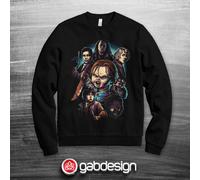 Felpa nera Chucky Bambola Assassina Horror Film