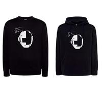 Felpa nera DAFT PUNK con cappuccio o girocollo musica elettronica dance french