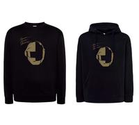 Felpa nera DAFT PUNK con cappuccio o girocollo musica elettronica dance french