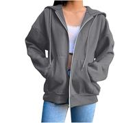 Felpa Nera Donna con Cappuccio Felpa con Zip Donna Blackpink Ragazza Abbinata Coppia Pile E Cappuccio Marsupio Cane Bambina Cotone Garzato Felpe Monocolore Cerniera Senza Fantasia Corta La