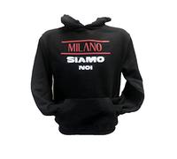 Felpa Nera Idea Regalo per Veri Tifosi milanisti Milano Siamo Noi. Taglie da Bambino Ragazzo (IT, età, 7 Anni, 8 Anni, Regular, Nero)