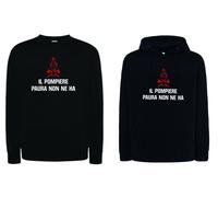 Felpa nera il POMPIERE paura non ne ha con e senza cappuccio vigile del fuoco