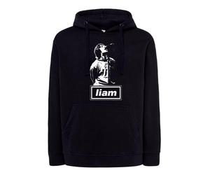 Felpa nera Liam Gallagher canta Brit pop rock musica cappuccio o girocollo Oasi