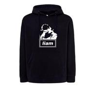 Felpa nera Liam Gallagher cantante rock musica con cappuccio o girocollo Oasi