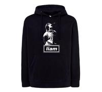 Felpa nera Liam Gallagher singer Brit pop rock musica cappuccio o girocollo Oasi