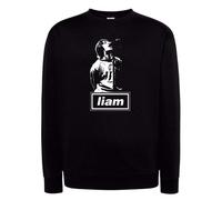 Felpa nera Liam Gallagher singer Brit pop rock musica cappuccio o girocollo Oasi