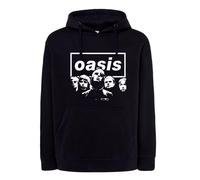 Felpa nera Liam Noel Gallagher Britpop rock 90 musica cappuccio o girocollo Oasi