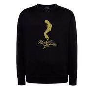 Felpa nera Michael Jackson autografo oro Bad cappuccio o girocollo anni 80 90