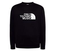 Felpa nera Only Techno Music dj musica electro rave tecno cappuccio o girocollo