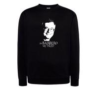 Felpa Nera Prof Alessandro Barbero in barbero we trust Girocollo o con Cappuccio