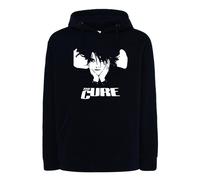 Felpa nera Robert Smith Cappuccio o Girocollo cantante cure post punk anni 80 90