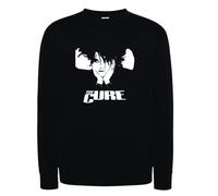 Felpa nera Robert Smith Cappuccio o Girocollo cantante cure post punk anni 80 90
