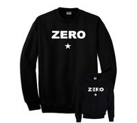 Felpa nera Smashing Pumpkins ZERO stella con stampa bianca o argento cappuccio