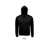 Felpa Nera Spencer Sol's Cappuccio 80% Cotone 20% Poliestere Tg. S-M-L-XL-2XL