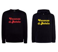 FELPA nera Vacanze di Natale stampa con cappuccio o girocollo cult film anni 80