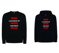 Felpa nera VASCO rossi blasco musica rock con e senza cappuccio VIVERE canzone