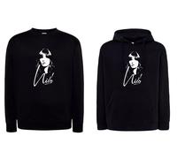 Felpa NICO velvet volto pop art nera rock grafica arte underground anni 60 70