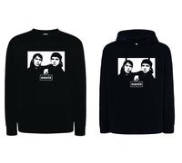 Felpa OASIS rock band ANNI 90 musica nera unisex gallagher con cappuccio e senza