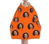Felpa Oversize con Cappuccio, Coperta con Cappuccio, Personalizzazione Blanket Hoodie, Foto del viso personalizzata, Confortevole e Morbido - Perfetto per Le Notti Invernali sul Divano, con tasche