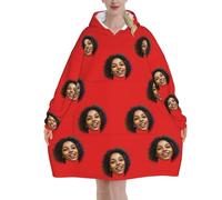 Felpa Oversize con Cappuccio, Coperta con Cappuccio, Personalizzazione Blanket Hoodie, Foto del viso personalizzata, Confortevole e Morbido - Perfetto per Le Notti Invernali sul Divano, con tasche