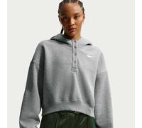 Felpa oversize corta serafino con cappuccio Nike Phoenix Fleece - Donna - Grigio L (IT 48-50)