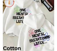 Felpa oversize da donna con grafica divertente "Mental Breakdown", manica lunga a giro, lunghezza regolare Nuovi arrivi 2026! Un pieno di comfort e relax! Felpe stampate: un microcosmo dello spirito g